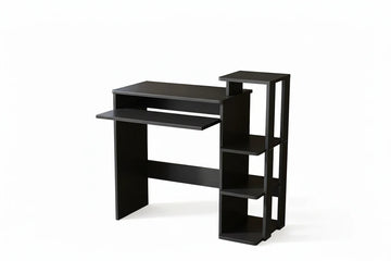 Small Corner Computer Desk with Storage Shelves – Industrial Modern Study Writing Table for Home Office - product image 1