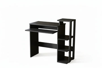 Small Corner Computer Desk with Storage Shelves – Industrial Modern Study Writing Table for Home Office - product image 1