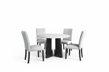 5-Piece 43-Inch Dining Table Set with 4 Upholstered Chairs – Modern Kitchen & Dining Furniture - product image 1