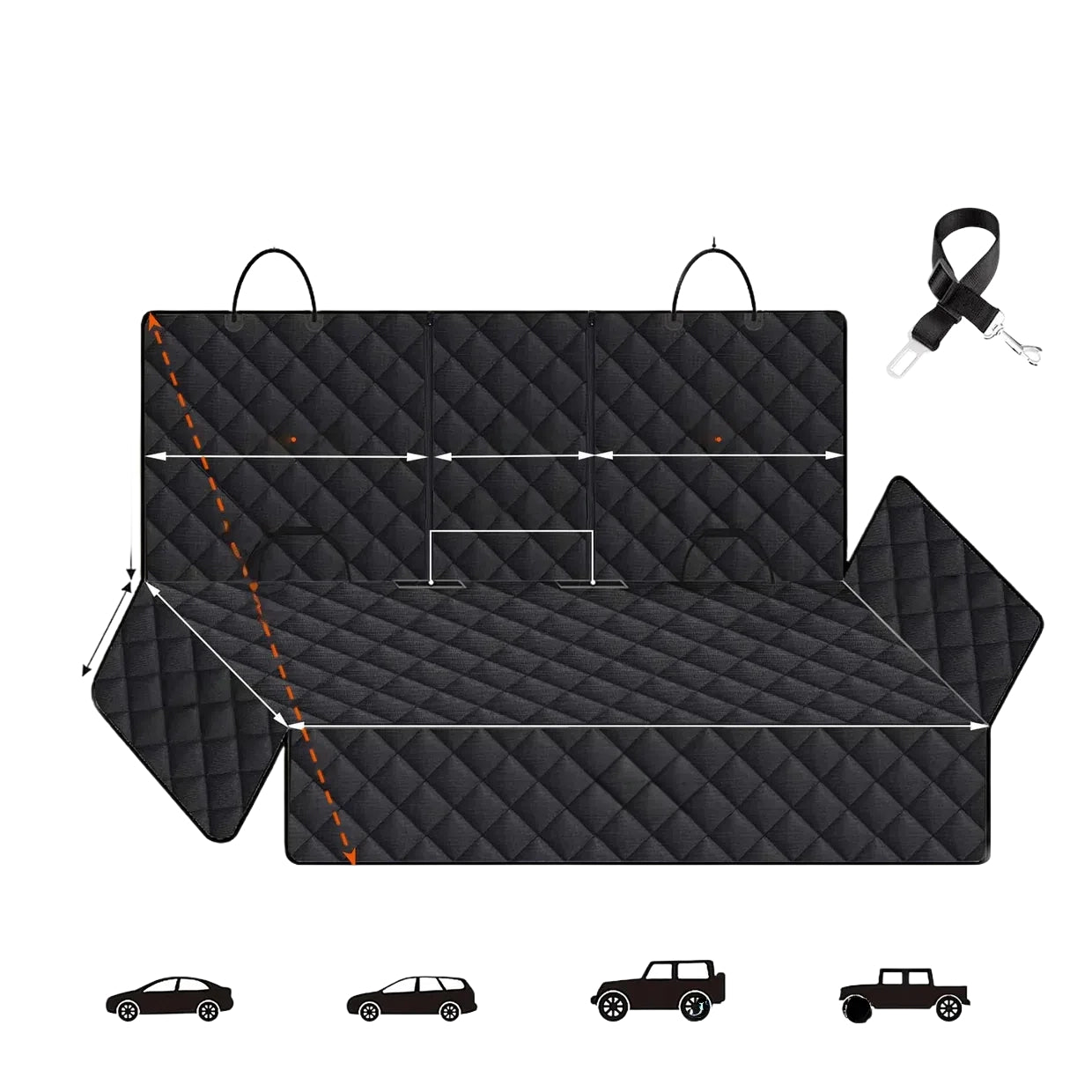 Dog Car Seat Cover – Waterproof, Scratchproof with Seat Belt