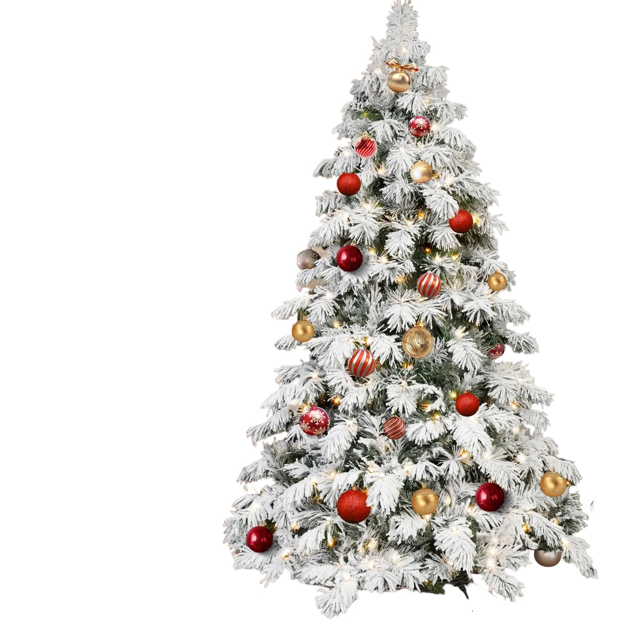 Flocked Pre-Lit Christmas Tree RGB – 5/6/7/8 ft Artificial