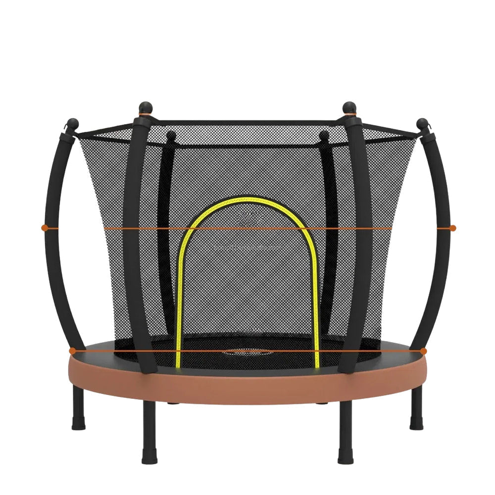 Trampoline with safety net on a white background