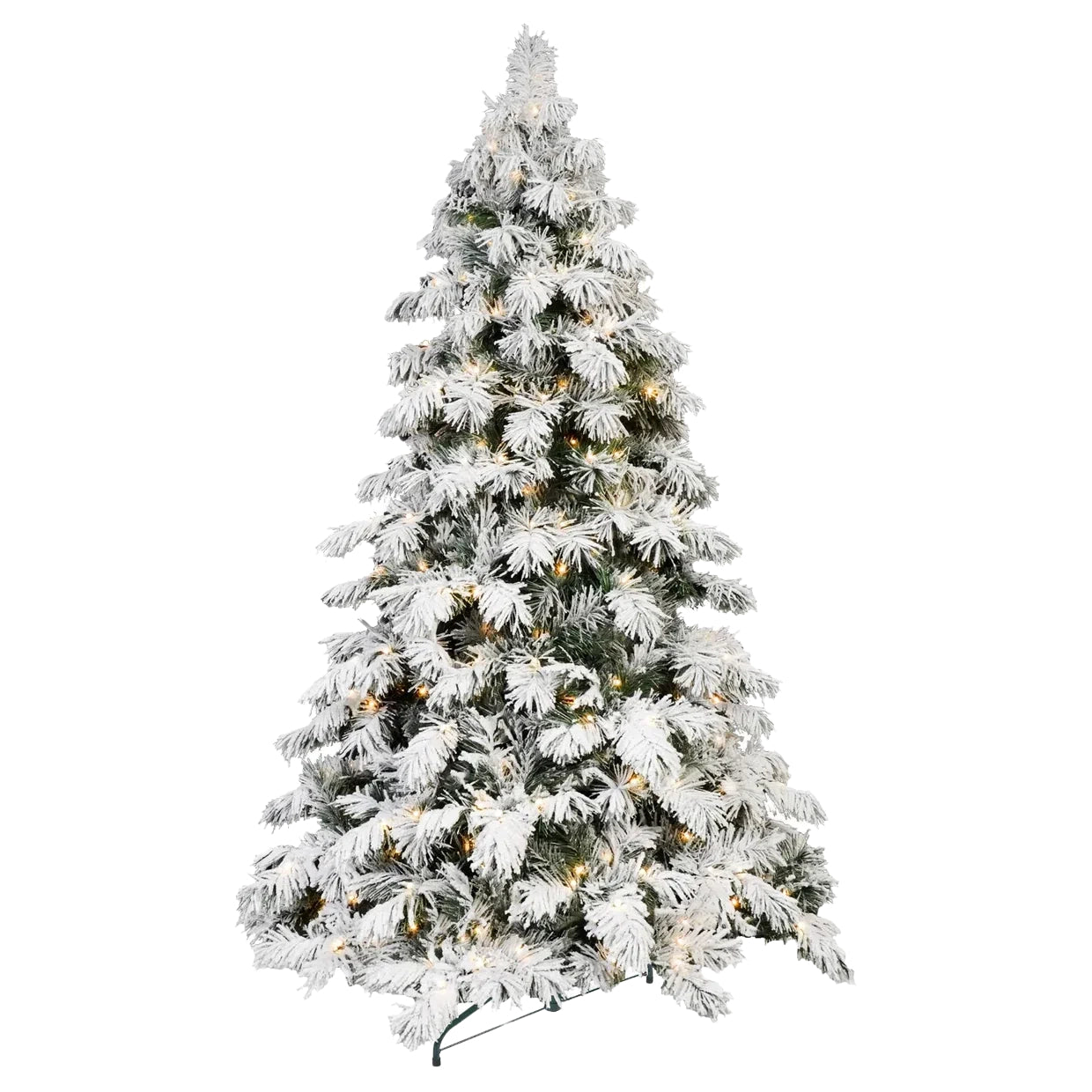 Flocked Pre-Lit Christmas Tree RGB – 5/6/7/8 ft Artificial