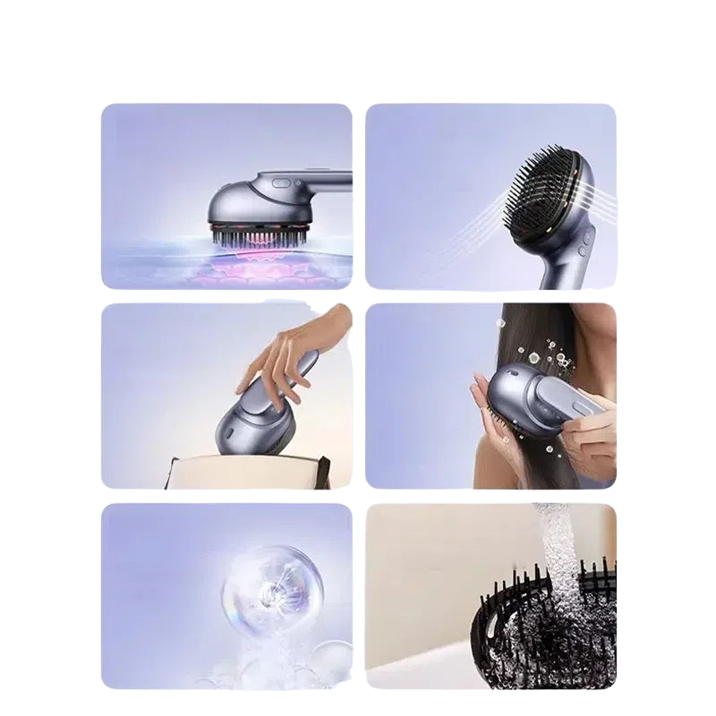 Electric Scalp Massage Brush – with 3 Hair Oil Bottles