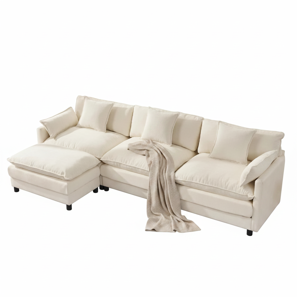 108" L-Shaped Modular Sectional Sofa – Upscaled