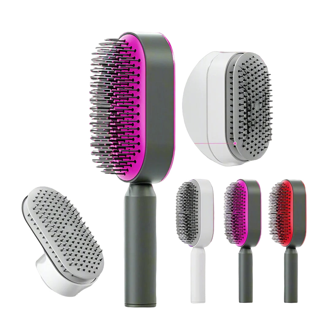 Self-Cleaning Hair Brush – Anti-Static Scalp Massage Comb