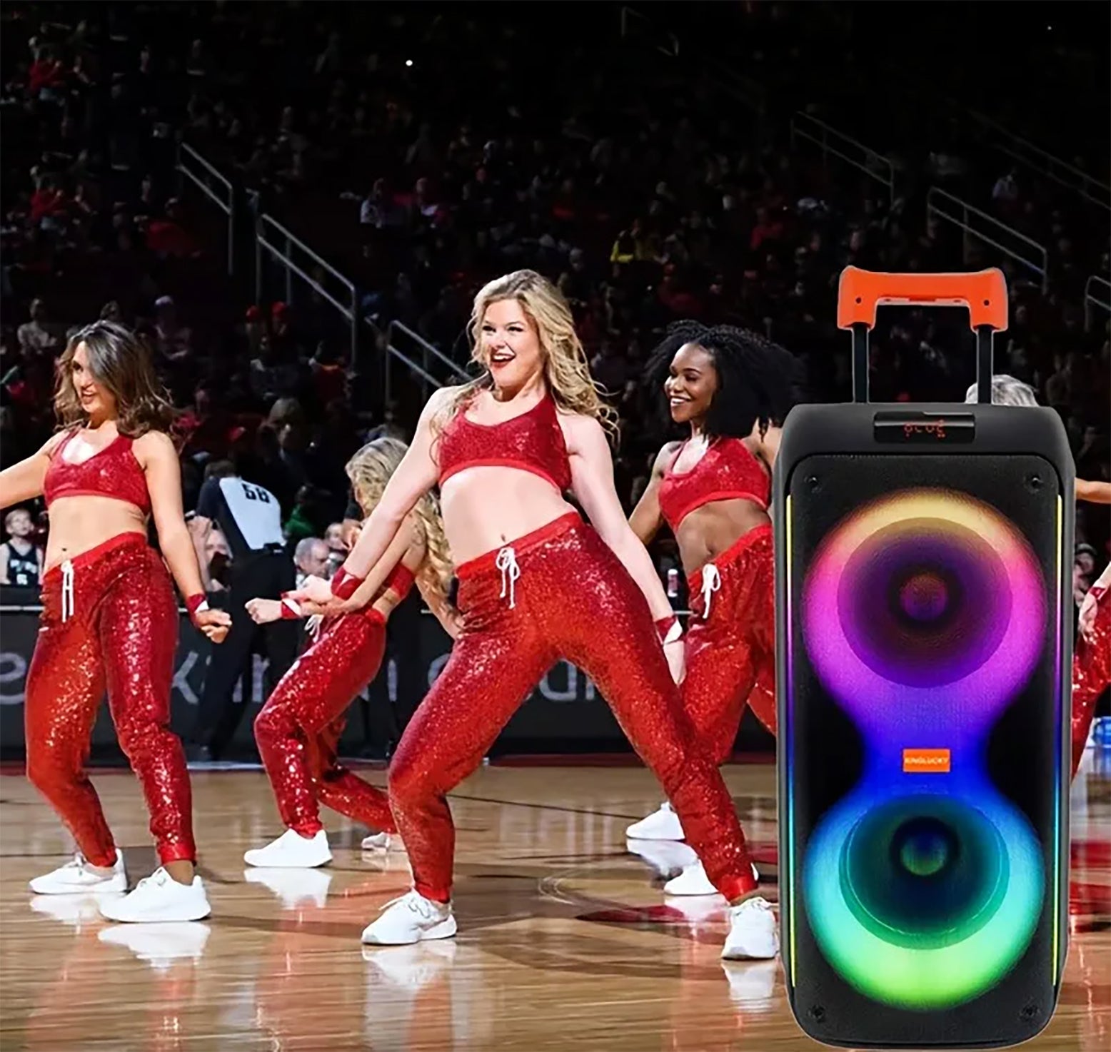 Kinglucky M17 80W High Quality Portable BT Party Speaker with RGB LED Lighting for Home Theatre Use