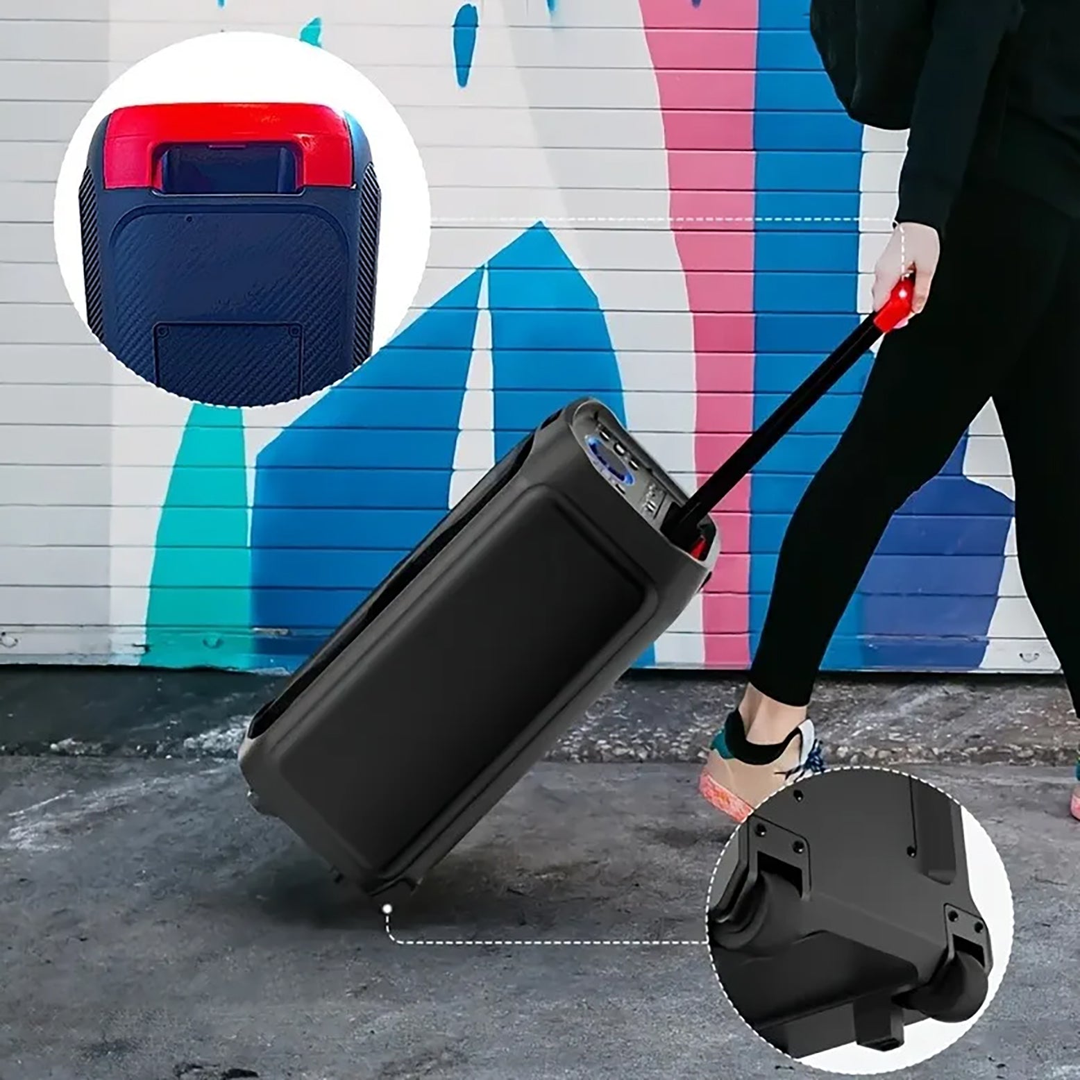 Kinglucky M17 80W High Quality Portable BT Party Speaker with RGB LED Lighting for Home Theatre Use