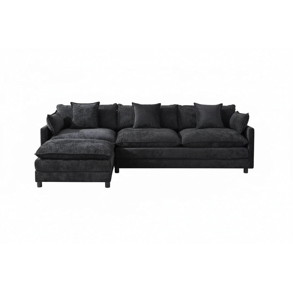 Gray sectional sofa on a white background