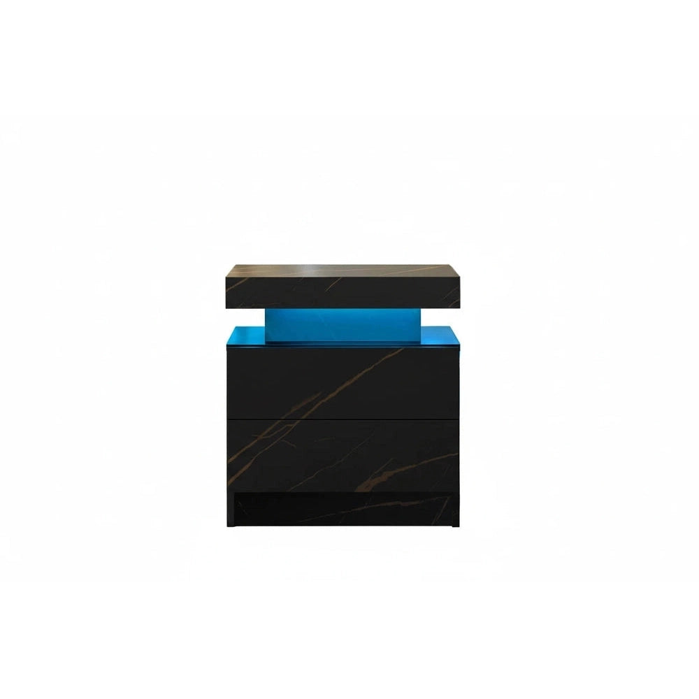 Black and blue rectangular object on a white background