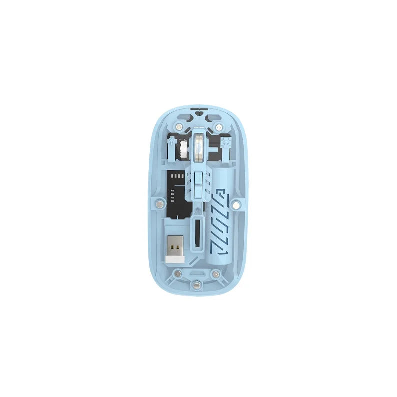 Mini Transparent 2.4GHz Bluetooth Wireless Mouse RGB Backlit High DPI 1600USB Type-c Rechargeable Wireless Mouse