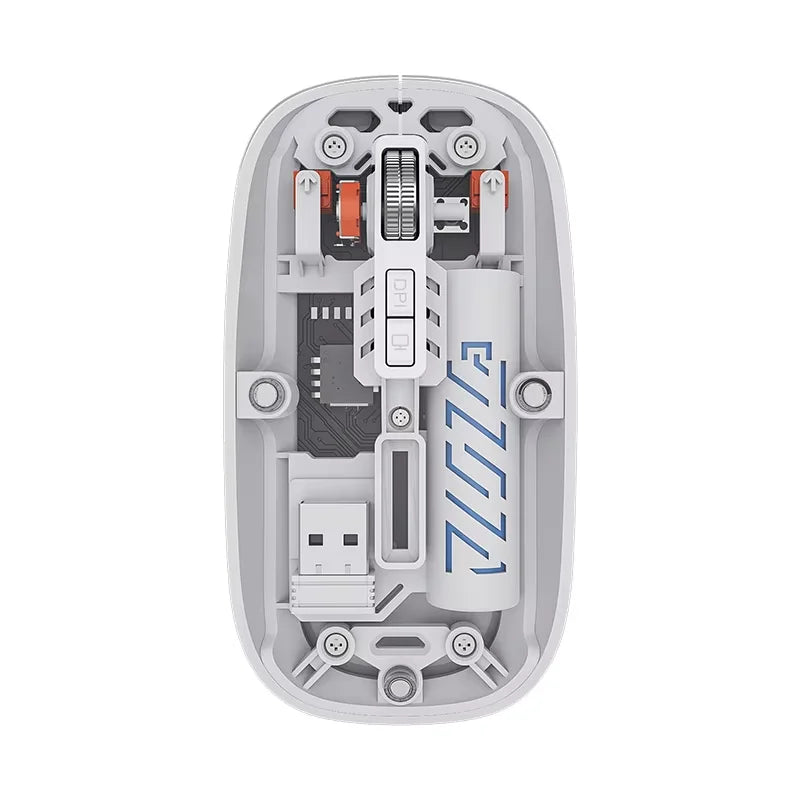 Mini Transparent 2.4GHz Bluetooth Wireless Mouse RGB Backlit High DPI 1600USB Type-c Rechargeable Wireless Mouse