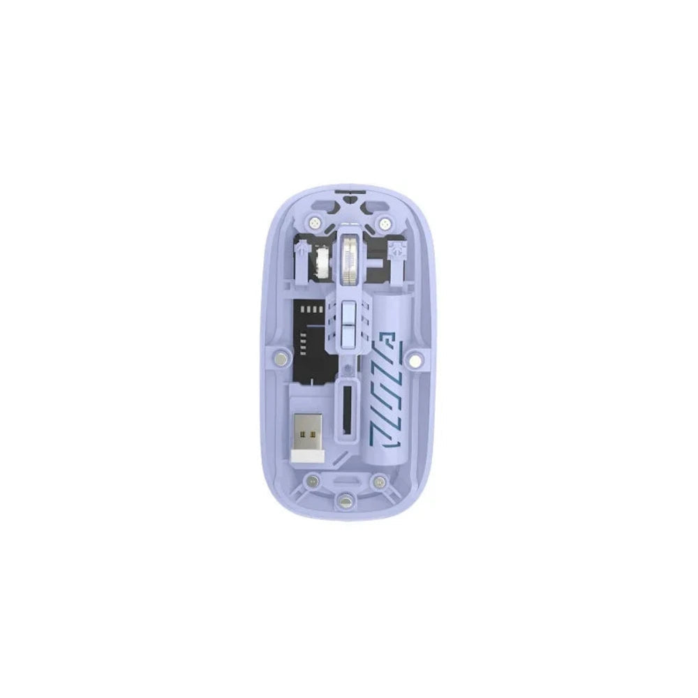 Purple electronic component on a white background