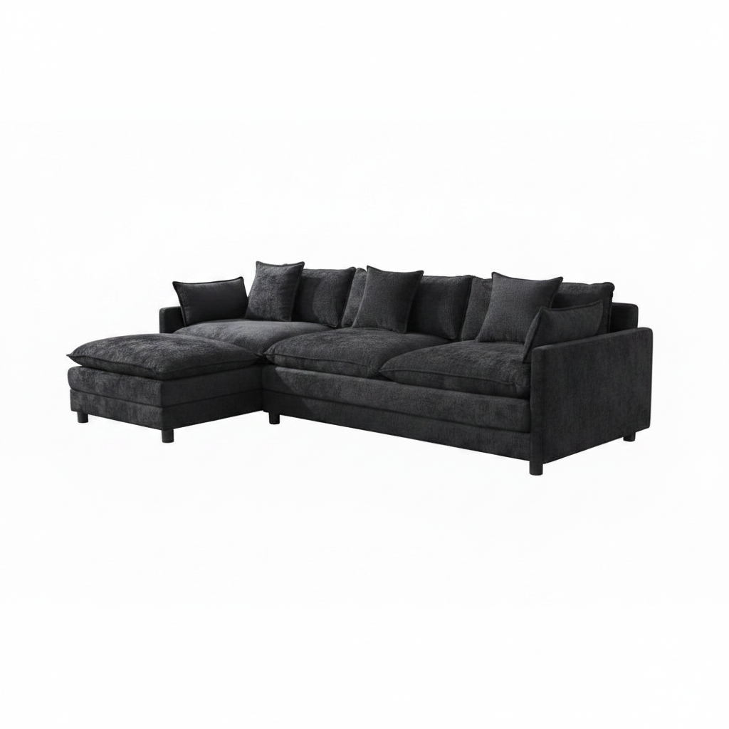 108" L-Shaped Modular Sectional Sofa with Ottoman – Deep-Seat Modern Couch for Living Room & Apartment