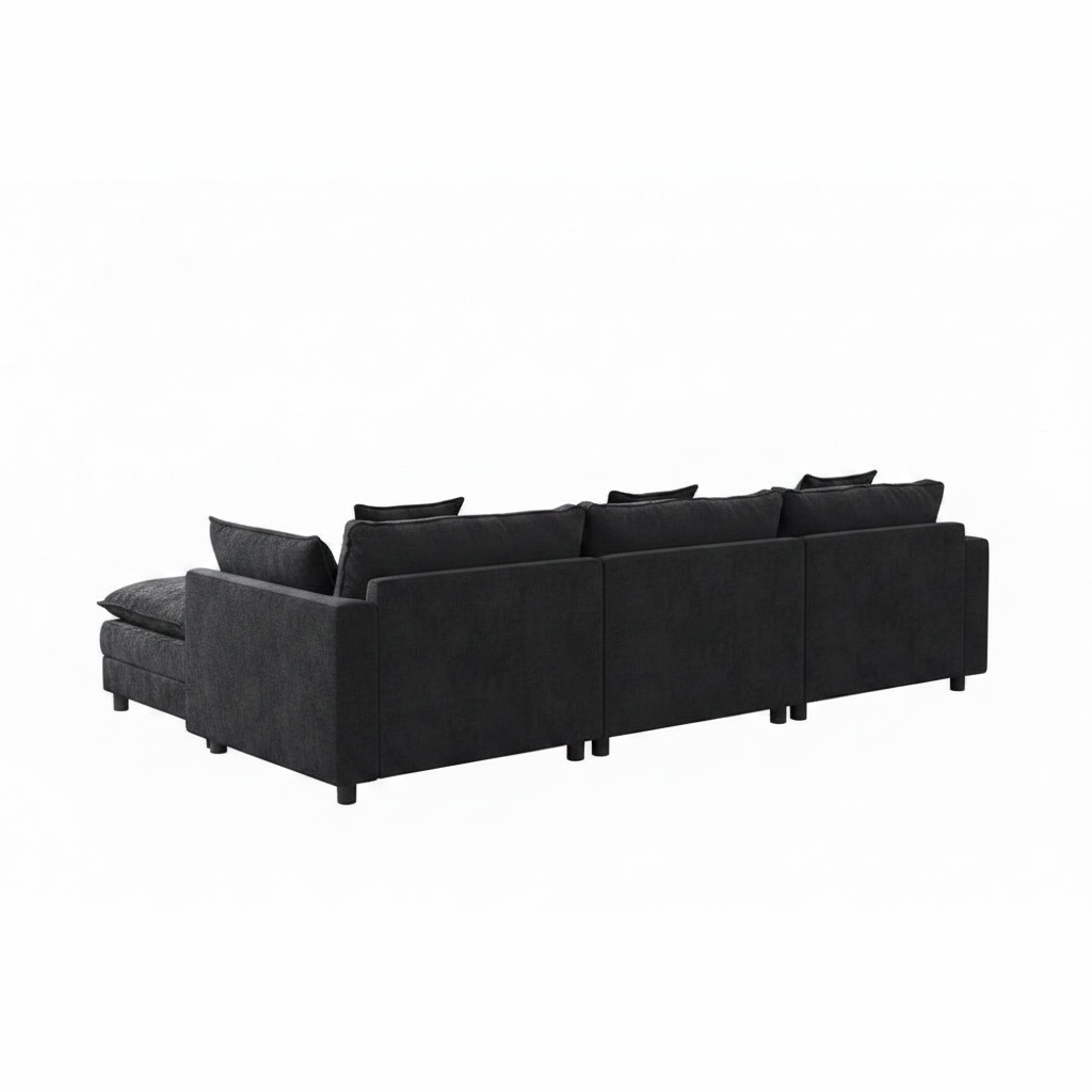108" L-Shaped Modular Sectional Sofa with Ottoman – Deep-Seat Modern Couch for Living Room & Apartment