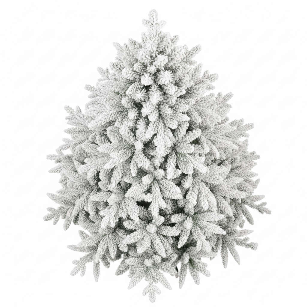 Frosted Christmas tree on a white background
