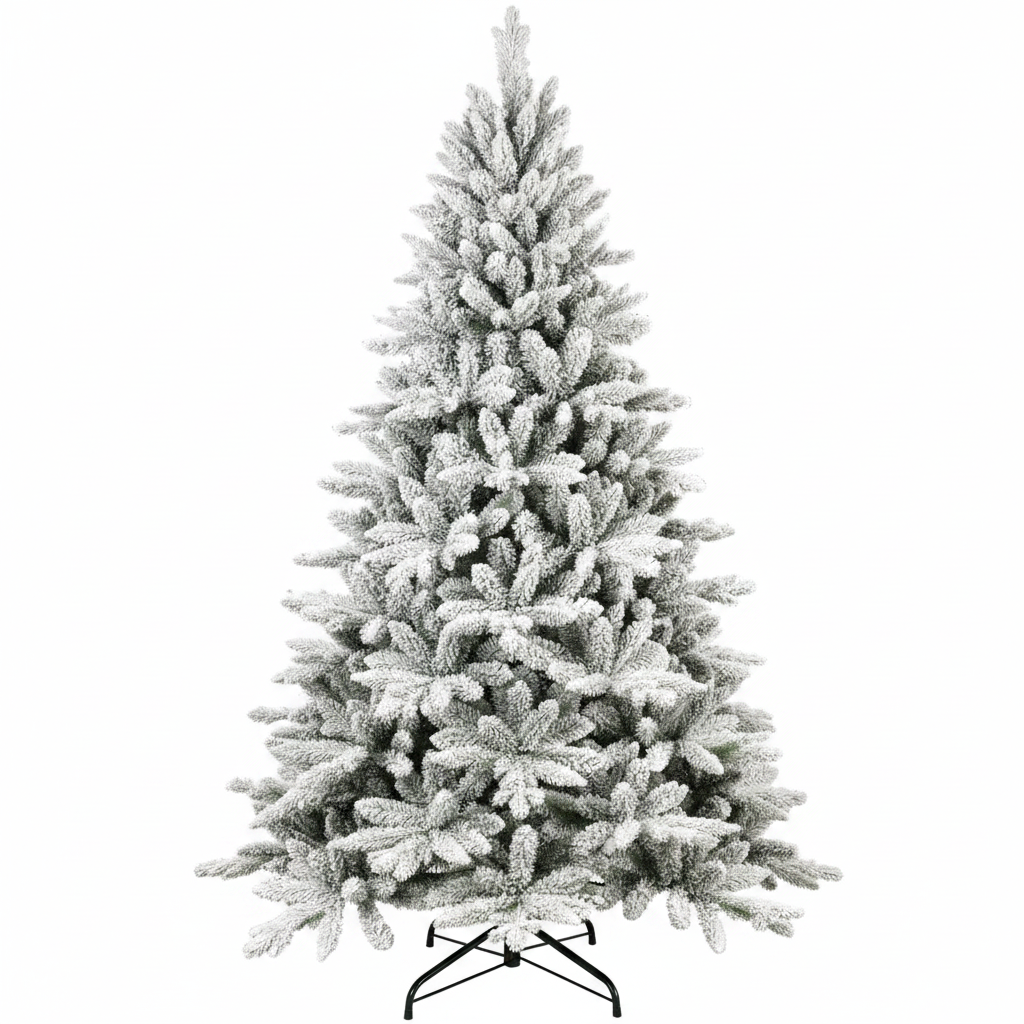 Frosted Christmas tree on a white background