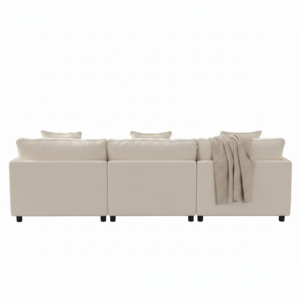 108" L-Shaped Modular Sectional Sofa with Ottoman – Deep-Seat Modern Couch for Living Room & Apartment