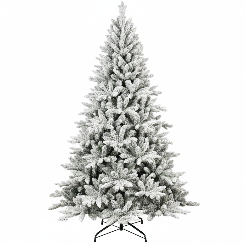 Frosted Christmas tree on a white background