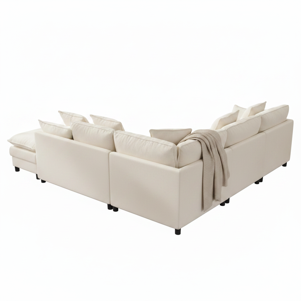 108" L-Shaped Modular Sectional Sofa with Ottoman – Deep-Seat Modern Couch for Living Room & Apartment