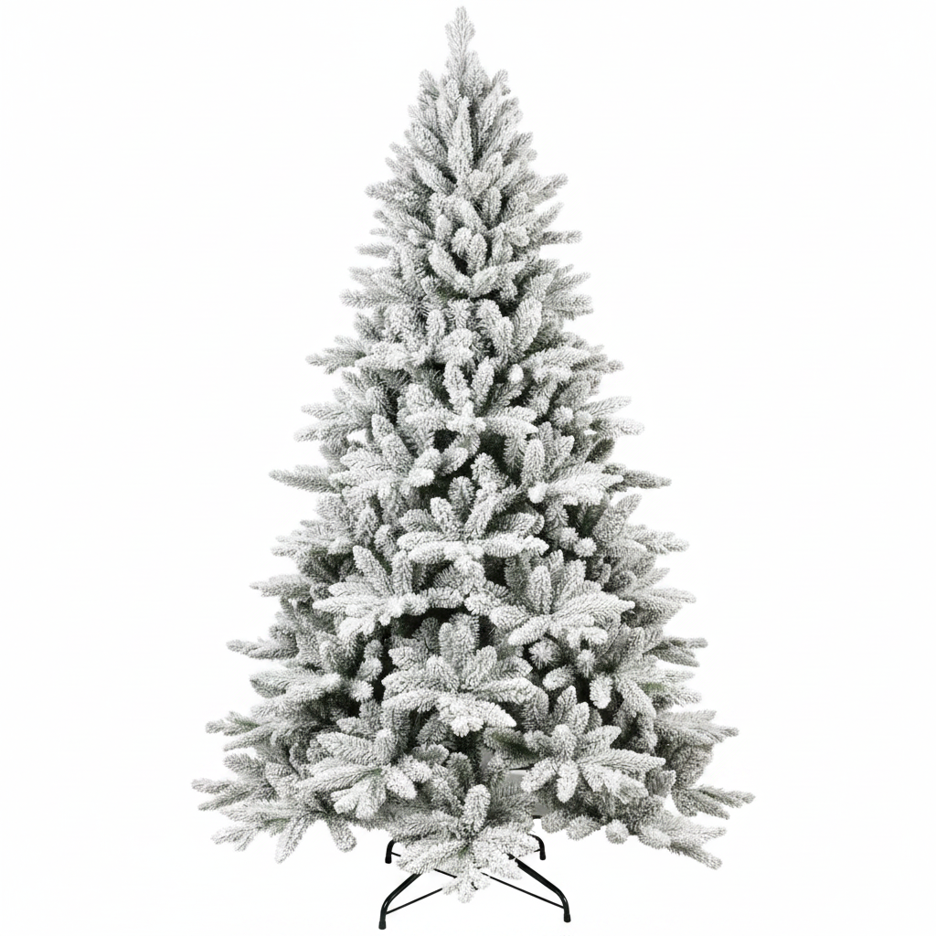 Frosted Christmas tree on a white background