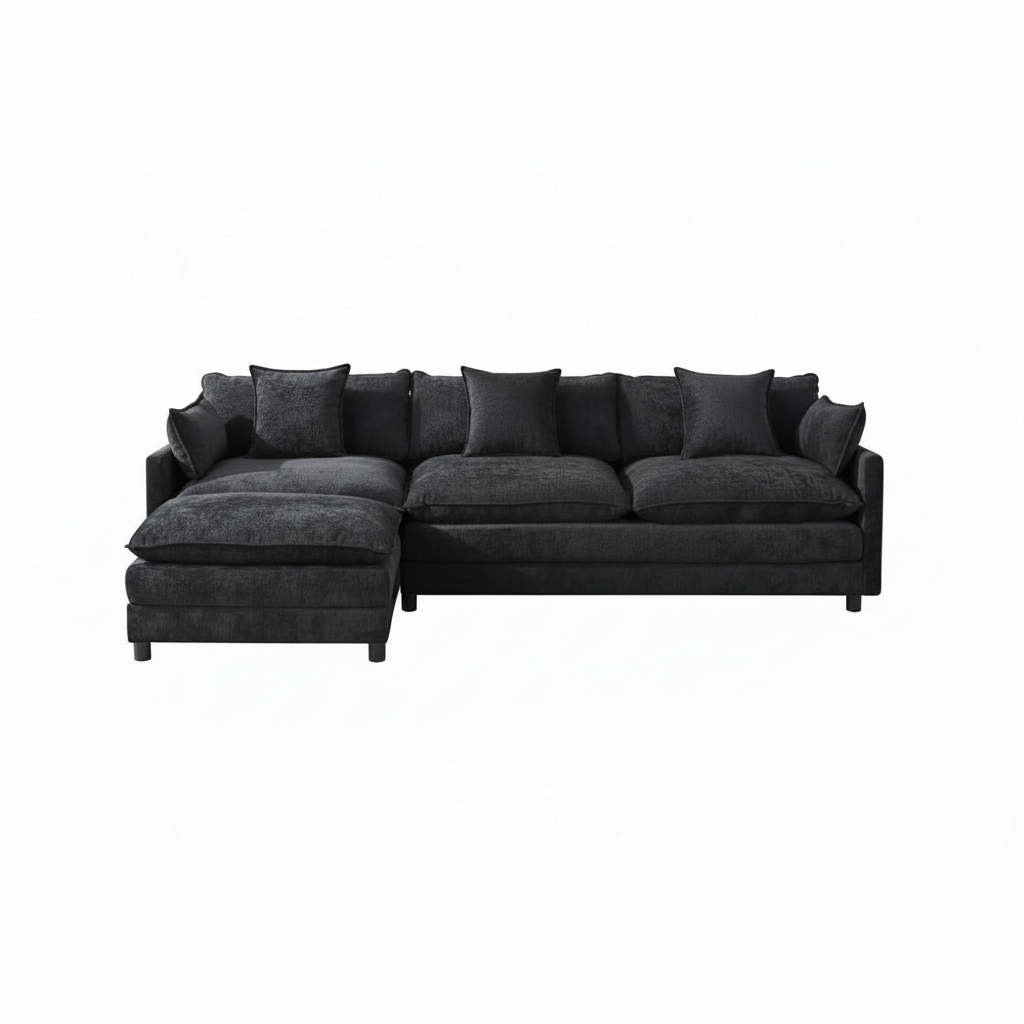 108" L-Shaped Modular Sectional Sofa with Ottoman – Deep-Seat Modern Couch for Living Room & Apartment