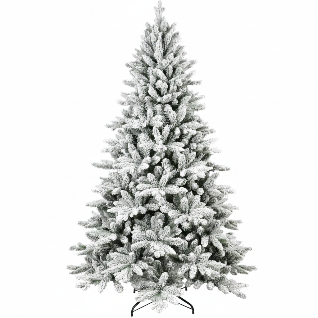 Frosted Christmas tree on a white background