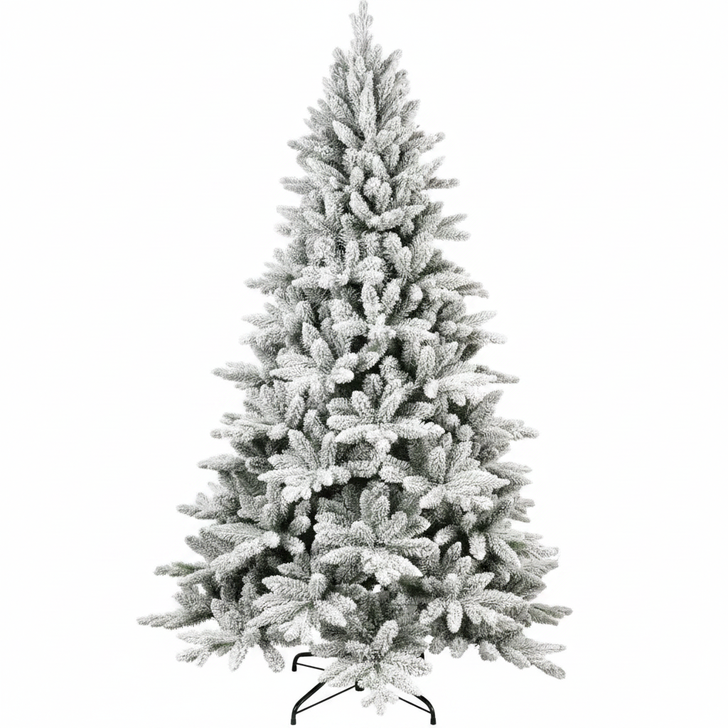 Frosted Christmas tree on a white background
