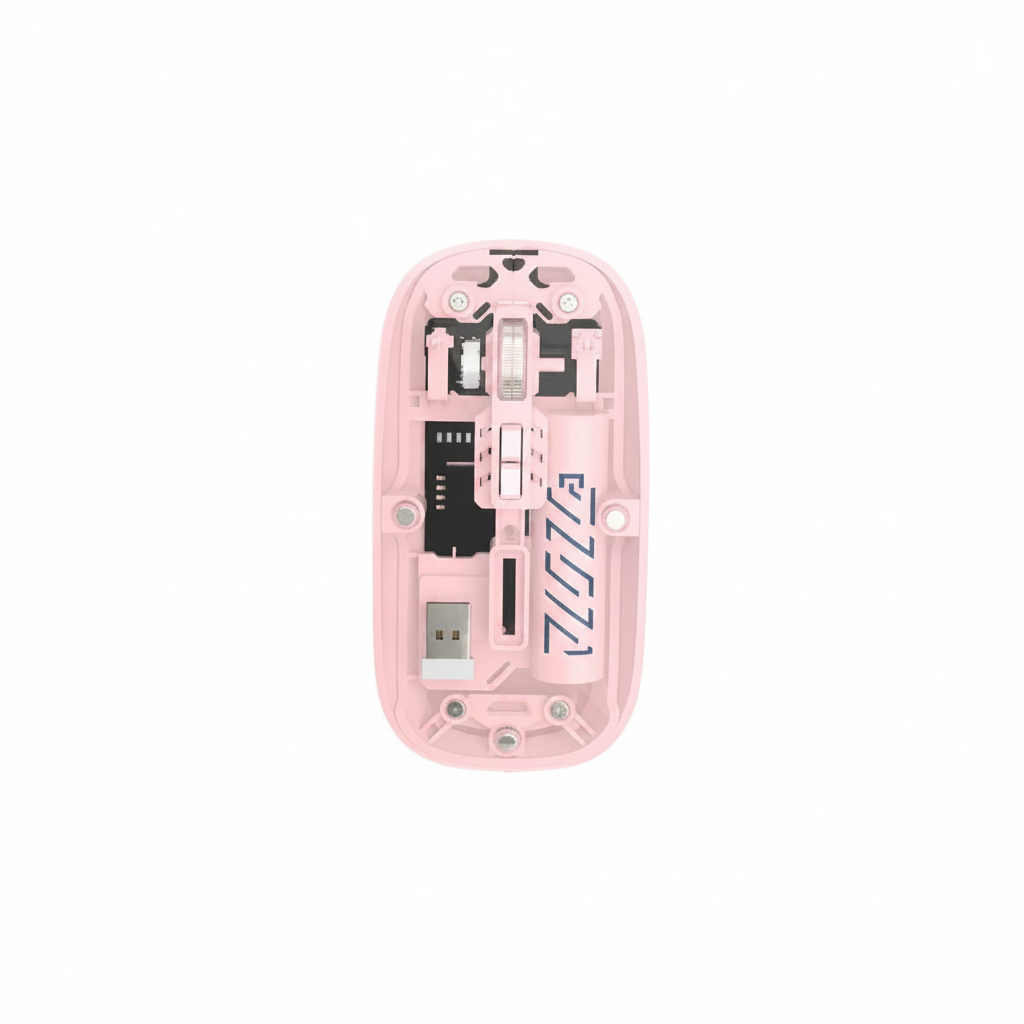 Pink mechanical keyboard switch module on a white background